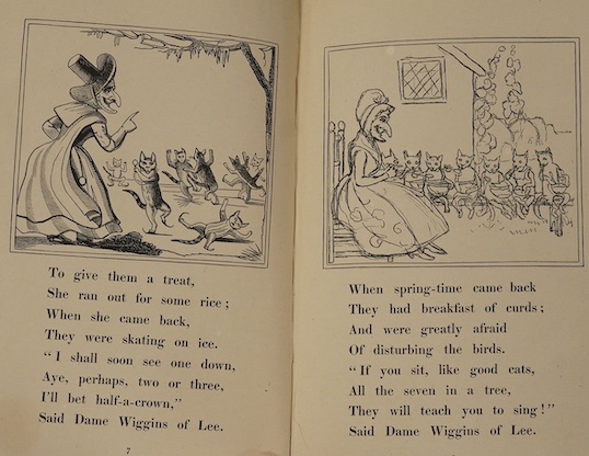 Greenaway (Kate).- Ruskin (John) - Dame Wiggins of Lee, and Her Seven Wonderful Cats, A Humerous Tale Written Principally by a Lady of Ninety, with 22 woodcut illustrations by Kate Greenaway, ivory, original cloth with g